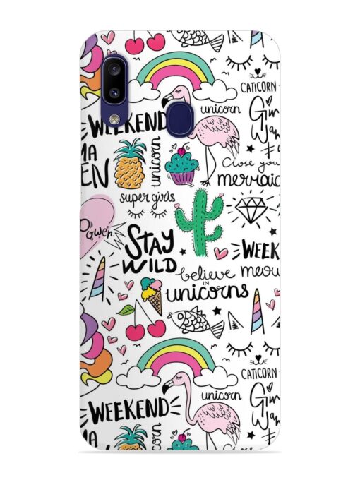 Unicorn Ice Cream Snap Case for Samsung Galaxy A20 Zapvi