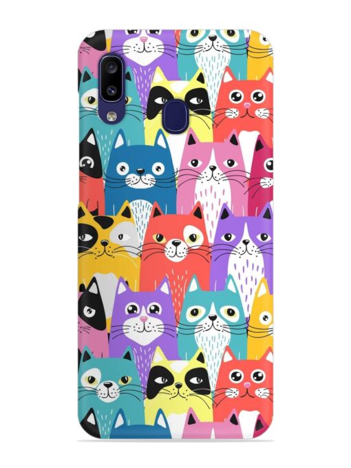 Funny Cartoon Cats Snap Case for Samsung Galaxy A20 Zapvi