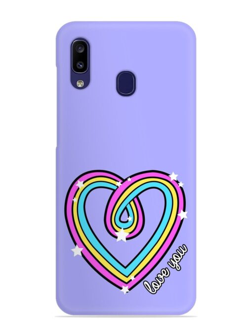 Colorful Rainbow Heart Snap Case for Samsung Galaxy A20 Zapvi