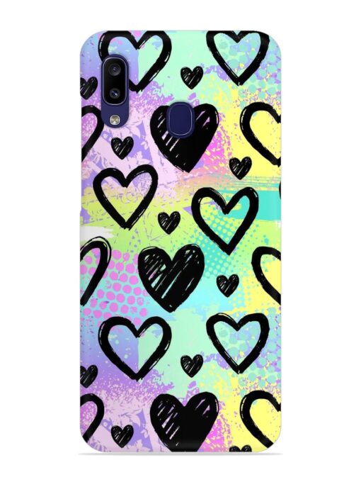 Bright Pattern Hearts Snap Case for Samsung Galaxy A20 Zapvi