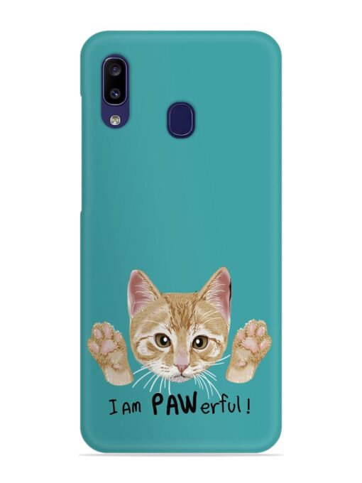 Typography Slogan Cat Snap Case for Samsung Galaxy A20 Zapvi