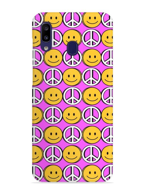 Smiley Face Peace Snap Case for Samsung Galaxy A20 Zapvi