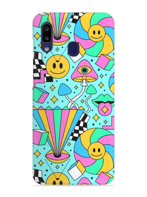 Trippy Rainbow 60S Snap Case for Samsung Galaxy A20 Zapvi