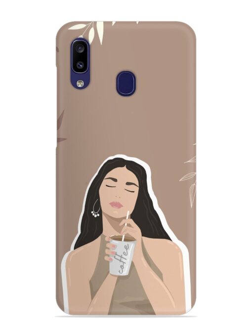 Girl With Coffee Snap Case for Samsung Galaxy A20 Zapvi