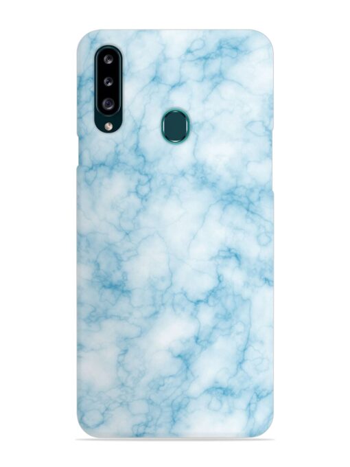 Blue White Natural Marble Snap Case for Samsung Galaxy A20S Zapvi