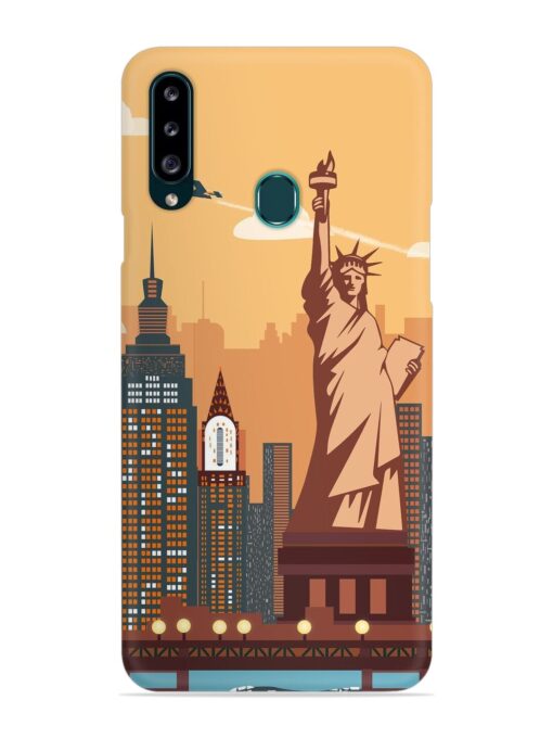 New York Statue Of Liberty Architectural Scenery Snap Case for Samsung Galaxy A20S Zapvi