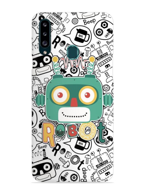 Robot Modern Seamless Pattern Snap Case for Samsung Galaxy A20S Zapvi