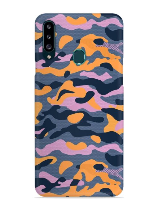 Camouflage Army Military English Orange Art Snap Case for Samsung Galaxy A20S Zapvi