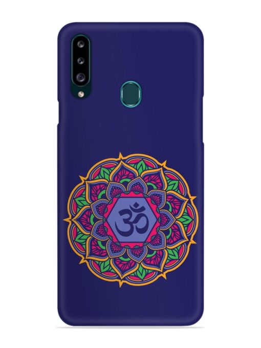 Om Mandala Art Blue Snap Case for Samsung Galaxy A20S Zapvi