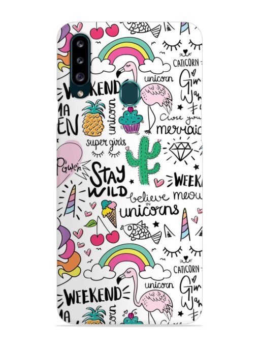 Unicorn Ice Cream Snap Case for Samsung Galaxy A20S Zapvi