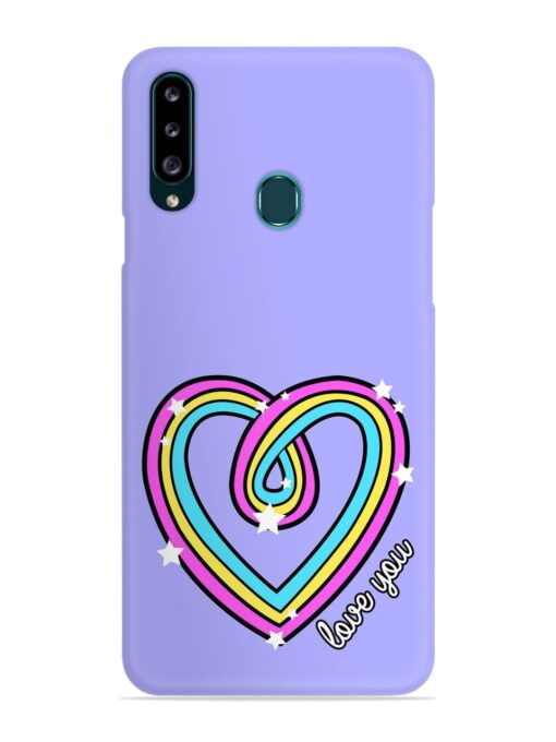 Colorful Rainbow Heart Snap Case for Samsung Galaxy A20S Zapvi