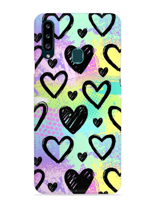 Bright Pattern Hearts Snap Case for Samsung Galaxy A20S Zapvi