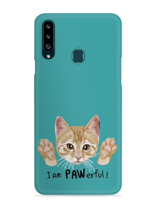 Typography Slogan Cat Snap Case for Samsung Galaxy A20S Zapvi