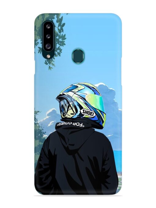 Rider With Helmet Snap Case for Samsung Galaxy A20S Zapvi