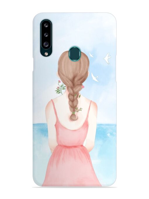 Watercolor Girl Vector Snap Case for Samsung Galaxy A20S Zapvi