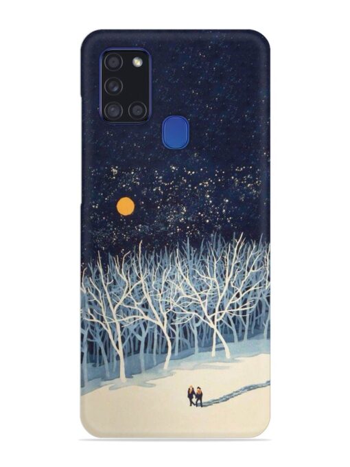 Full Moon Snowshoe Tour Snap Case for Samsung Galaxy A21S Zapvi