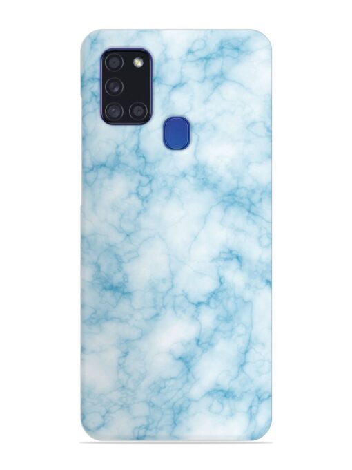 Blue White Natural Marble Snap Case for Samsung Galaxy A21S Zapvi