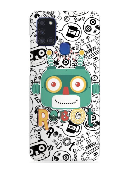 Robot Modern Seamless Pattern Snap Case for Samsung Galaxy A21S Zapvi