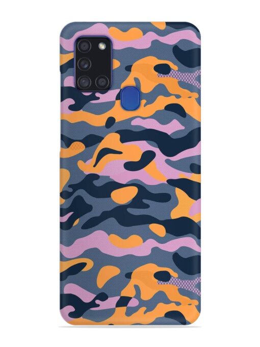 Camouflage Army Military English Orange Art Snap Case for Samsung Galaxy A21S Zapvi