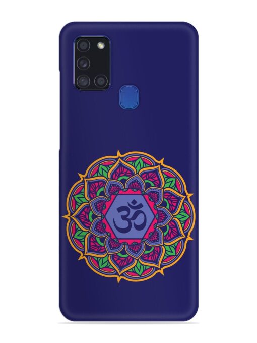 Om Mandala Art Blue Snap Case for Samsung Galaxy A21S Zapvi