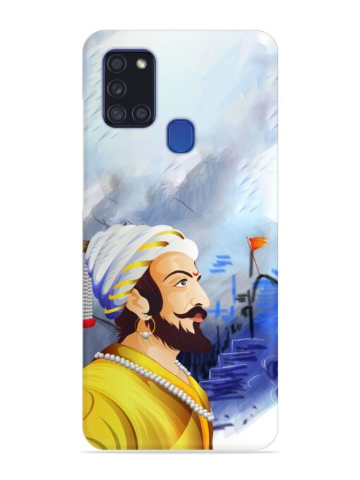 Shivaji Maharaj Color Paint Art Snap Case for Samsung Galaxy A21S Zapvi