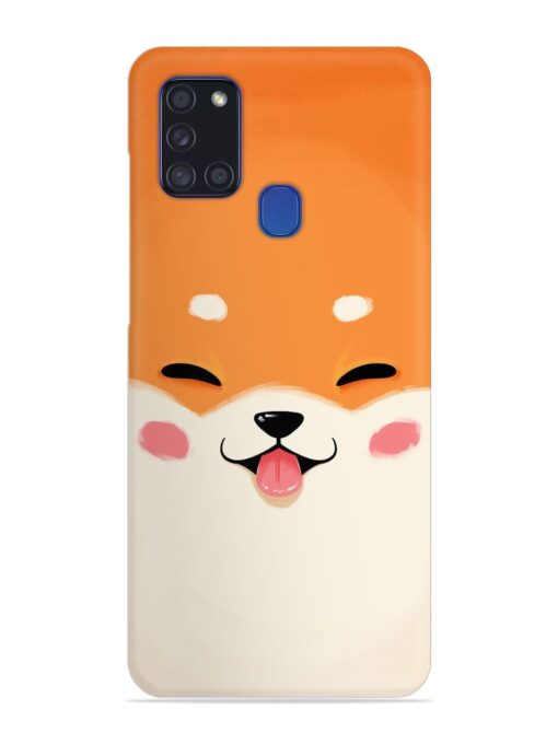 Cute Dog Face Vector Snap Case for Samsung Galaxy A21S Zapvi