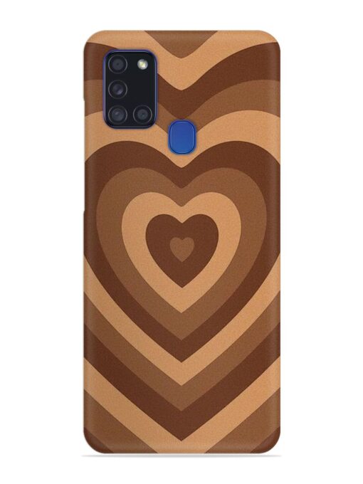 Brown Heart Snap Case for Samsung Galaxy A21S Zapvi