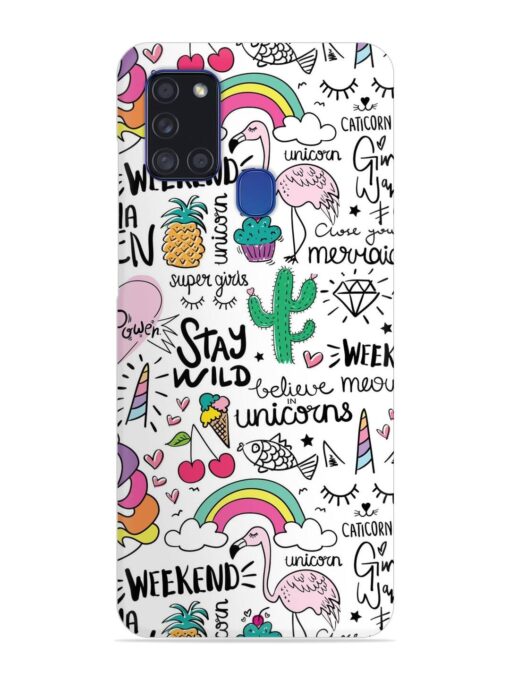 Unicorn Ice Cream Snap Case for Samsung Galaxy A21S Zapvi