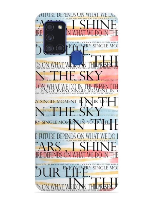 Seamless Slogans Pattern Snap Case for Samsung Galaxy A21S