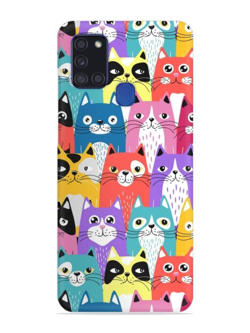 Funny Cartoon Cats Snap Case for Samsung Galaxy A21S Zapvi