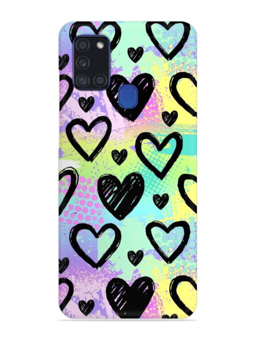 Bright Pattern Hearts Snap Case for Samsung Galaxy A21S Zapvi