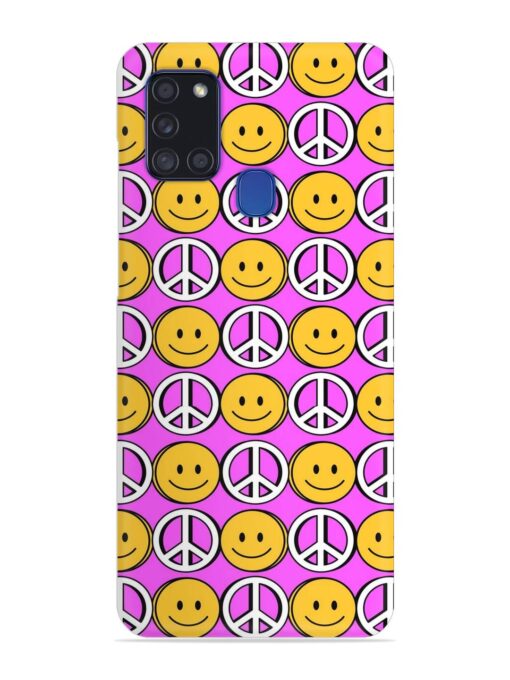 Smiley Face Peace Snap Case for Samsung Galaxy A21S Zapvi