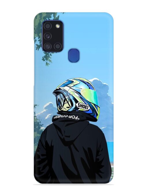 Rider With Helmet Snap Case for Samsung Galaxy A21S Zapvi