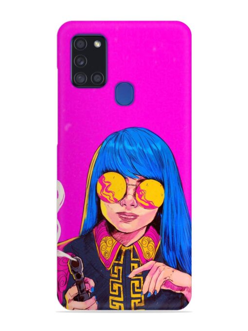 Aesthetic Anime Girl Snap Case for Samsung Galaxy A21S Zapvi