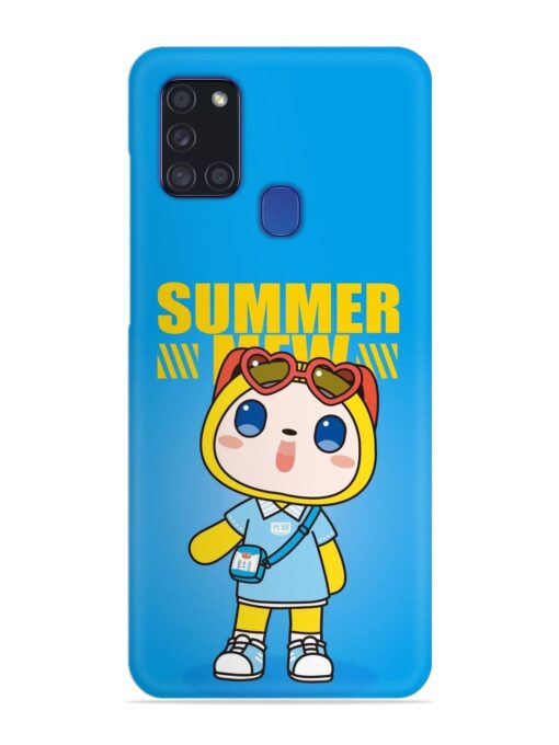 Summer Mew Cartoon Snap Case for Samsung Galaxy A21S Zapvi