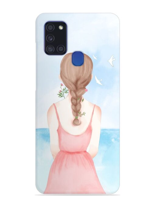 Watercolor Girl Vector Snap Case for Samsung Galaxy A21S Zapvi