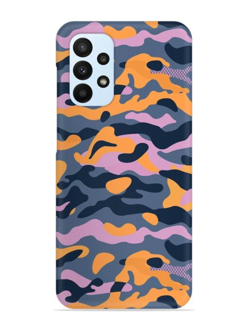 Camouflage Army Military English Orange Art Snap Case for Samsung Galaxy A23