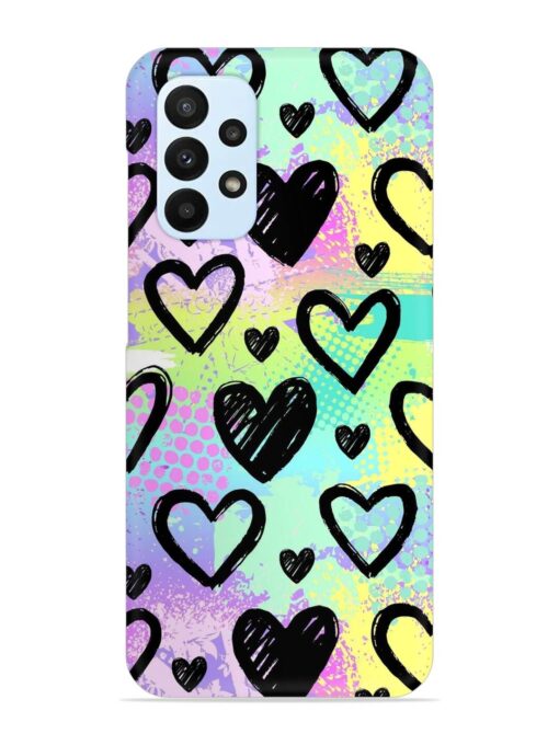 Bright Pattern Hearts Snap Case for Samsung Galaxy A23