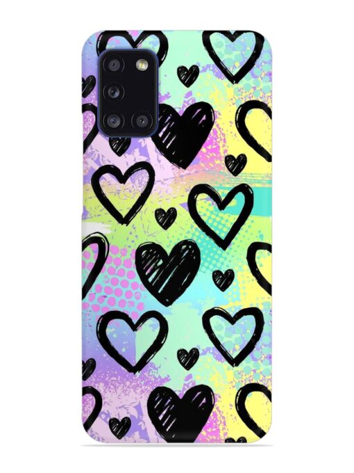 Bright Pattern Hearts Snap Case for Samsung Galaxy A31 Zapvi