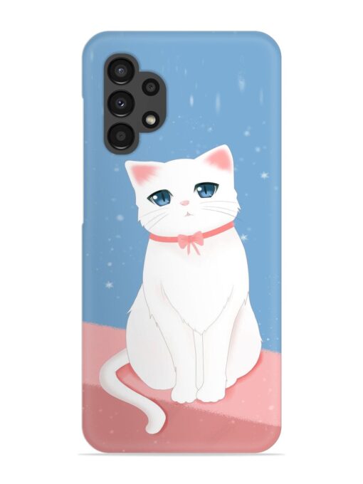 Cute White Cat Snap Case for Samsung Galaxy A32 (4G) Zapvi