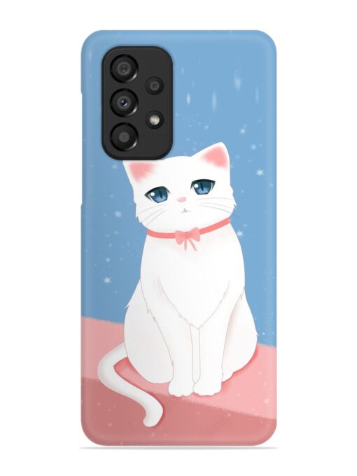 Cute White Cat Snap Case for Samsung Galaxy A33 (5G)