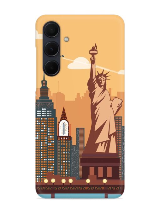 New York Statue Of Liberty Architectural Scenery Snap Case for Samsung Galaxy A35 (5G) Zapvi