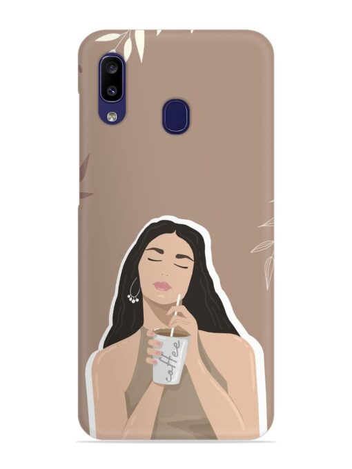 Girl With Coffee Snap Case for Samsung Galaxy A40 Zapvi