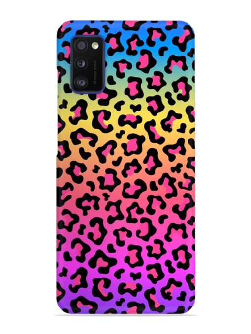 Neon Rainbow Colored Snap Case for Samsung Galaxy A41 Zapvi