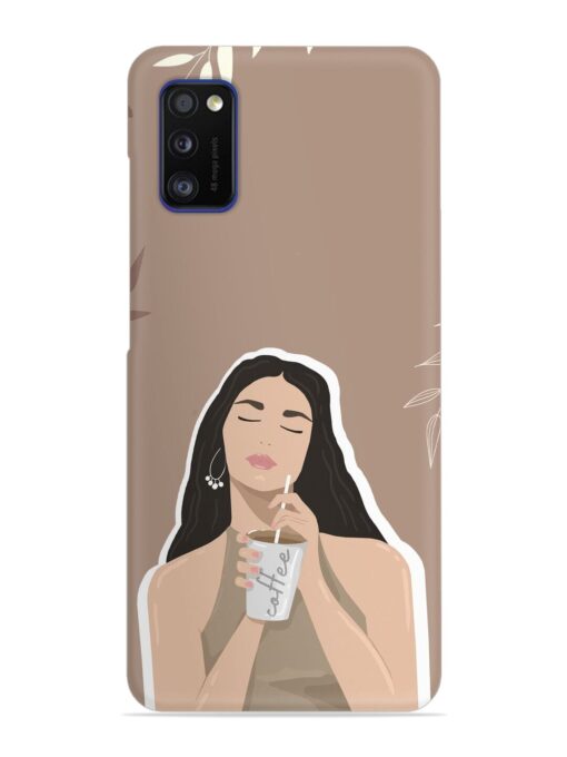 Girl With Coffee Snap Case for Samsung Galaxy A41 Zapvi