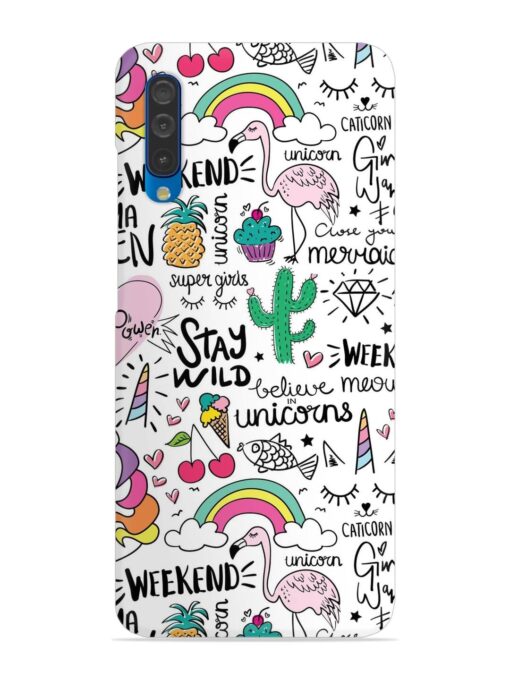 Unicorn Ice Cream Snap Case for Samsung Galaxy A50