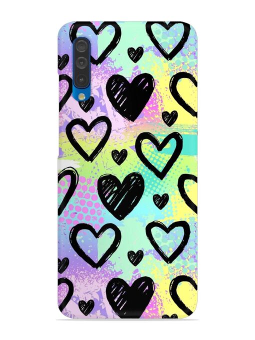 Bright Pattern Hearts Snap Case for Samsung Galaxy A50 Zapvi