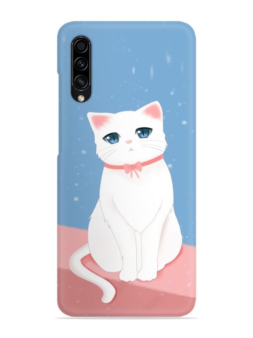 Cute White Cat Snap Case for Samsung Galaxy A50S Zapvi