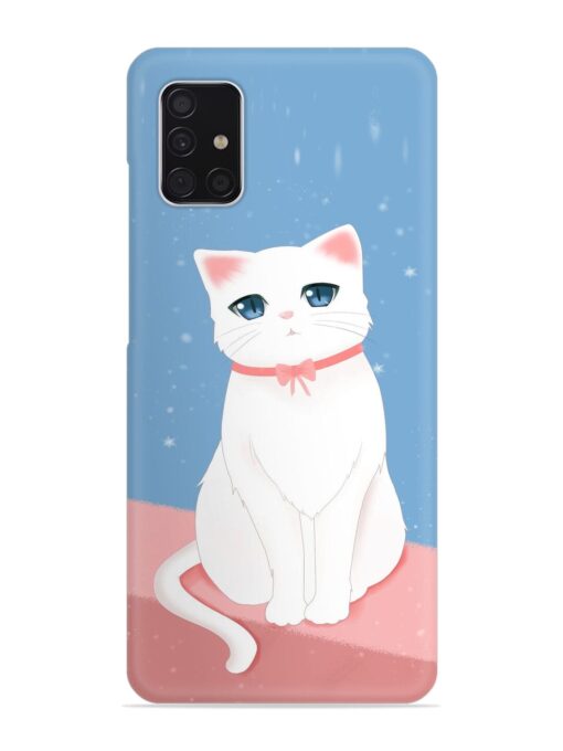 Cute White Cat Snap Case for Samsung Galaxy A51 Zapvi