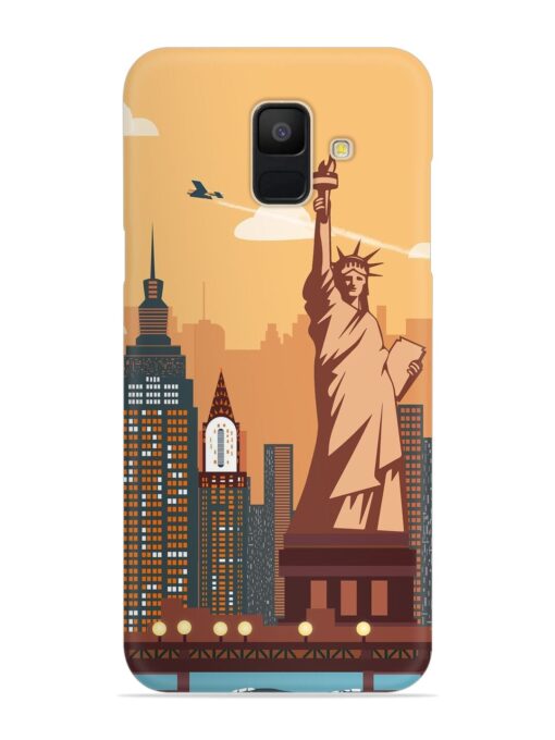 New York Statue Of Liberty Architectural Scenery Snap Case for Samsung Galaxy A5 (2018) Zapvi